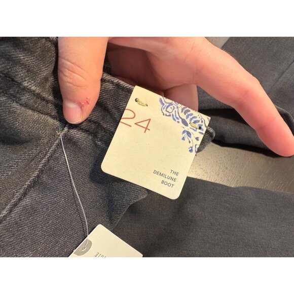 NEW Anthropologie Pilcro Demilune Cargo Bootcut Black Mid-Rise Denim Jeans 24 - Picture 13 of 16